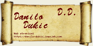 Danilo Dukić vizit kartica